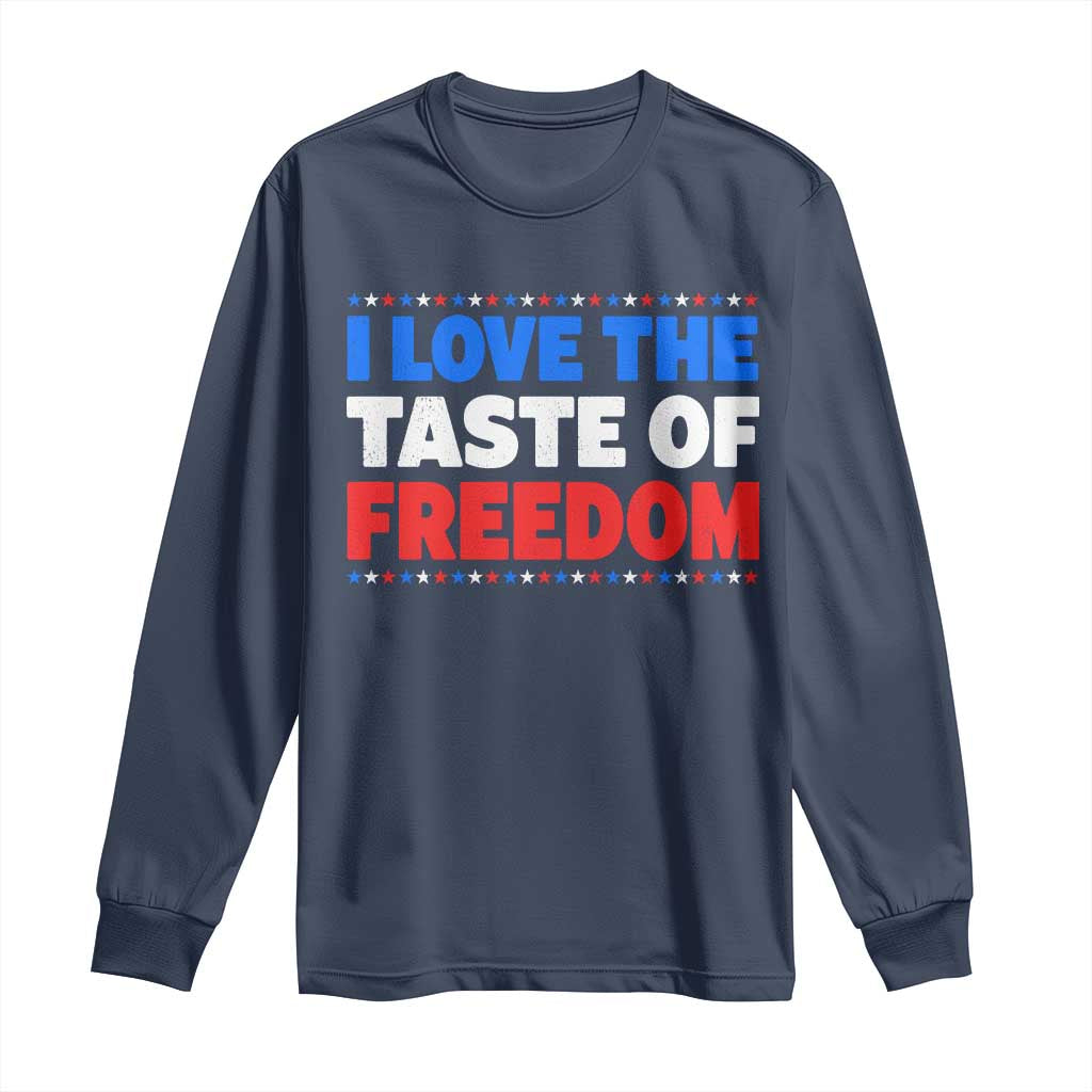 I Love The Taste Of Freedom Funny 4th of July Couple Matching Long Sleeve Shirt