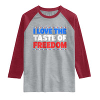 I Love The Taste Of Freedom Funny 4th of July Couple Matching Raglan Shirt