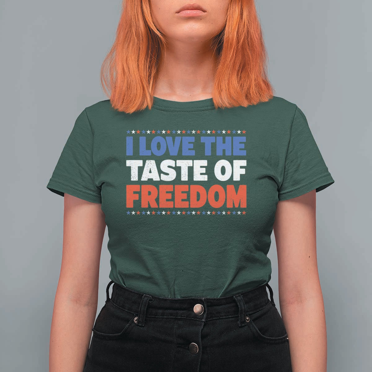 I Love The Taste Of Freedom Funny 4th of July Couple Matching T Shirt For Women