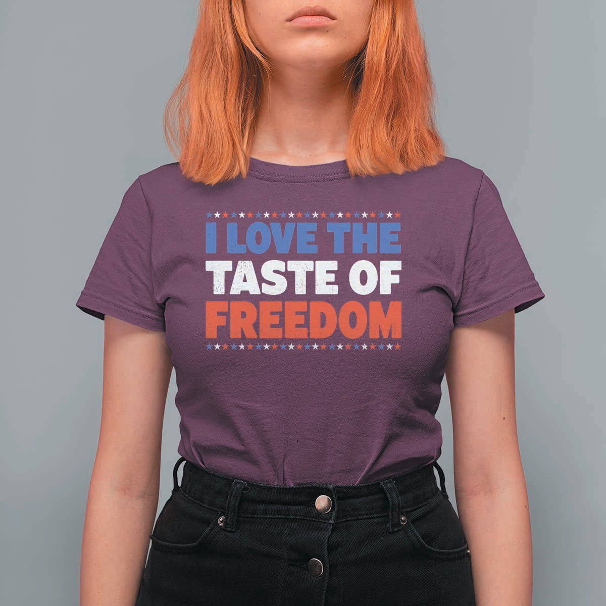 I Love The Taste Of Freedom Funny 4th of July Couple Matching T Shirt For Women