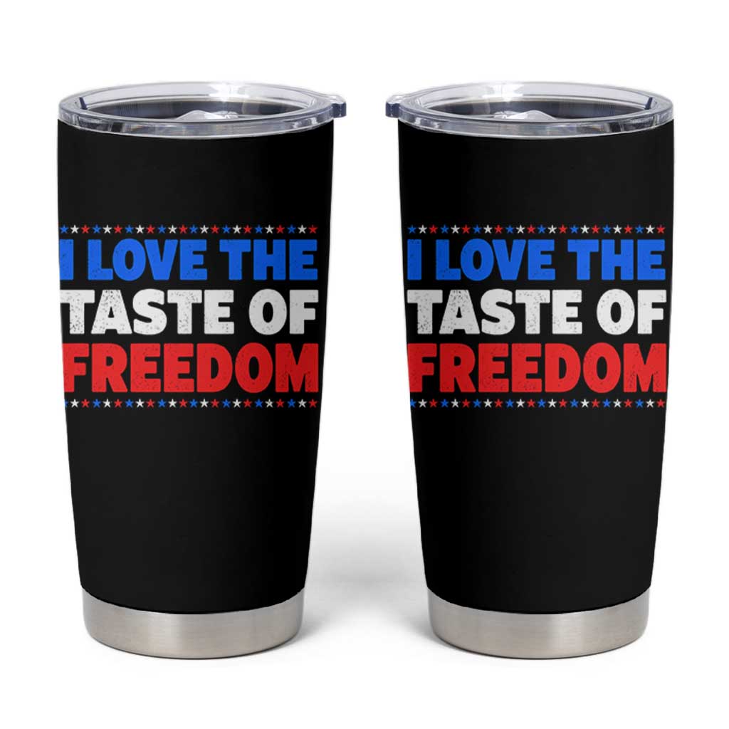 I Love The Taste Of Freedom Funny 4th of July Couple Matching Tumbler Cup