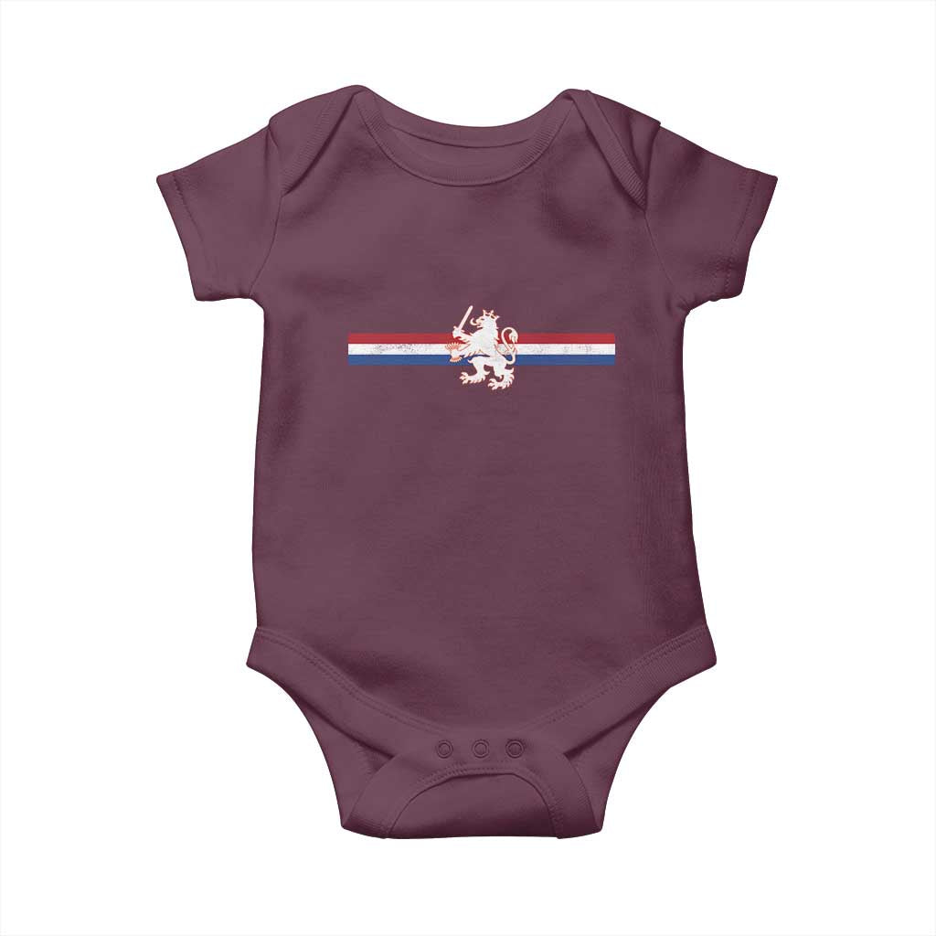 Nederland Dutch Republic Lion Vintage Holland Flag Baby Onesie