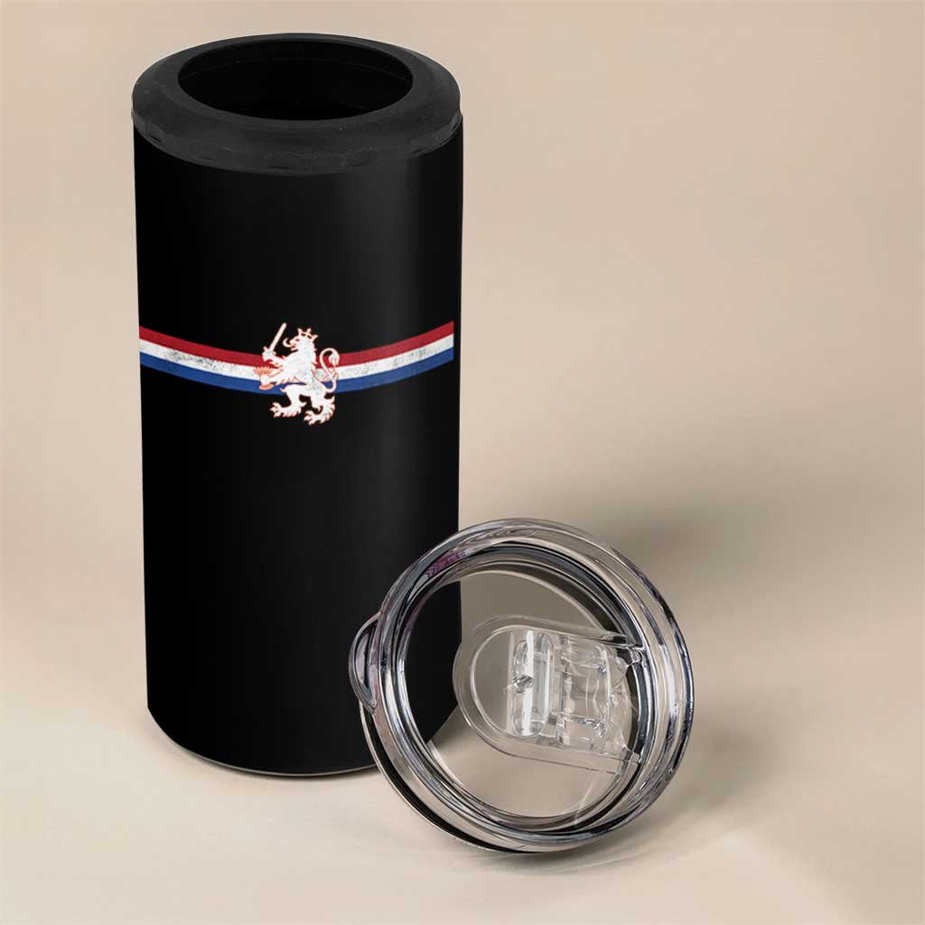 Nederland Dutch Republic Lion Vintage Holland Flag 4 in 1 Can Cooler Tumbler