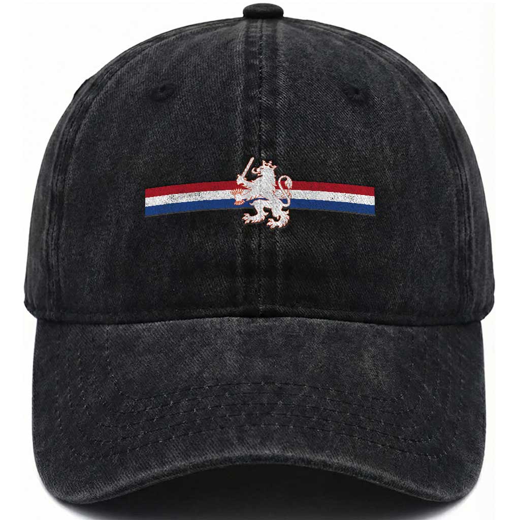 Nederland Dutch Republic Lion Vintage Holland Flag Washed Cotton Baseball Cap