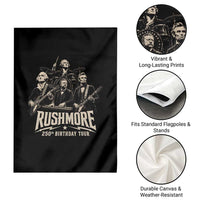Rushmore 250th Birthday Tour Garden Flag Funny Presidents Rockstar Music