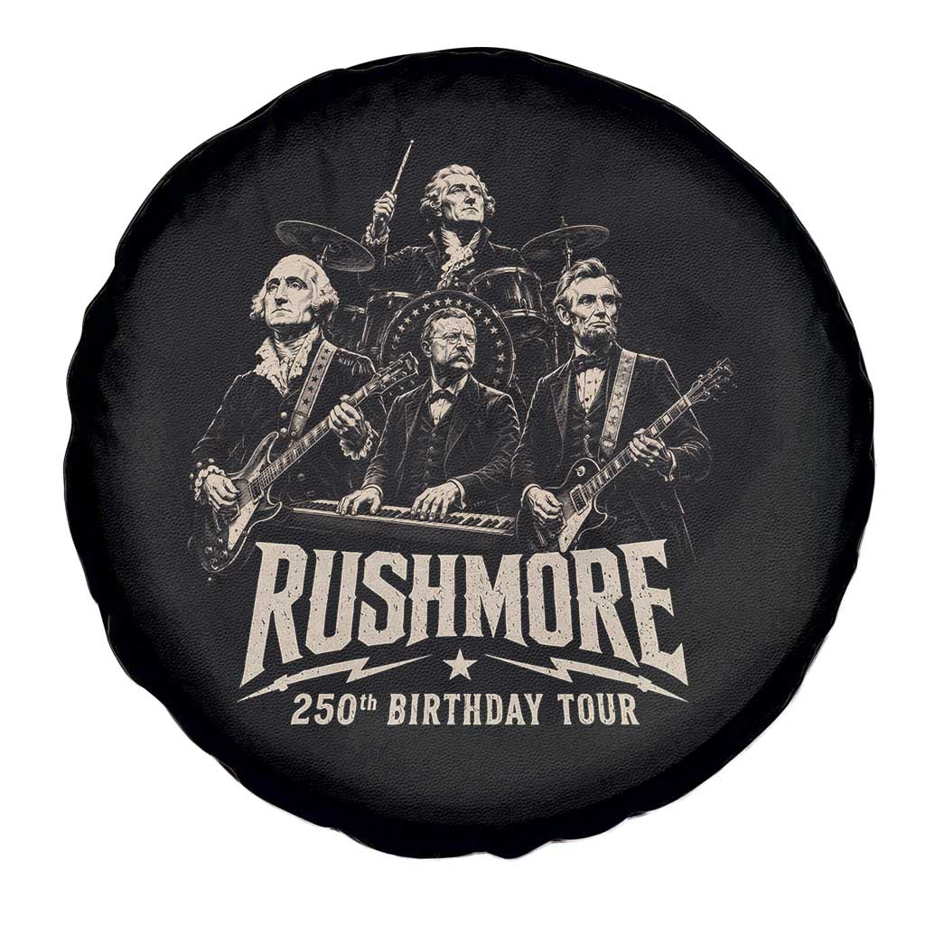 Rushmore 250th Birthday Tour Spare Tire Cover Funny Presidents Rockstar Music