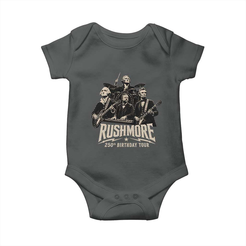 Rushmore 250th Birthday Tour Baby Onesie Funny Presidents Rockstar Music