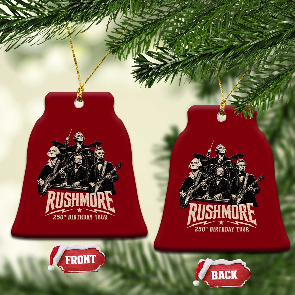 Rushmore 250th Birthday Tour Ceramic Ornament Funny Presidents Rockstar Music