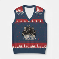Rushmore 250th Birthday Tour V-Neck Knit Sweater Vest Funny Presidents Rockstar Music