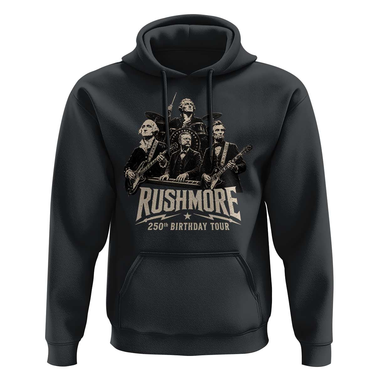 Rushmore 250th Birthday Tour Hoodie Funny Presidents Rockstar Music