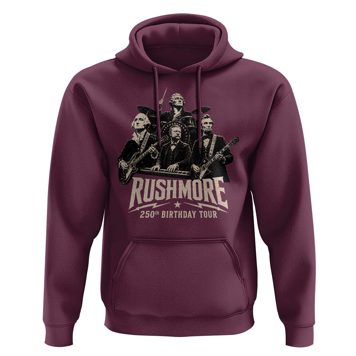 Rushmore 250th Birthday Tour Hoodie Funny Presidents Rockstar Music