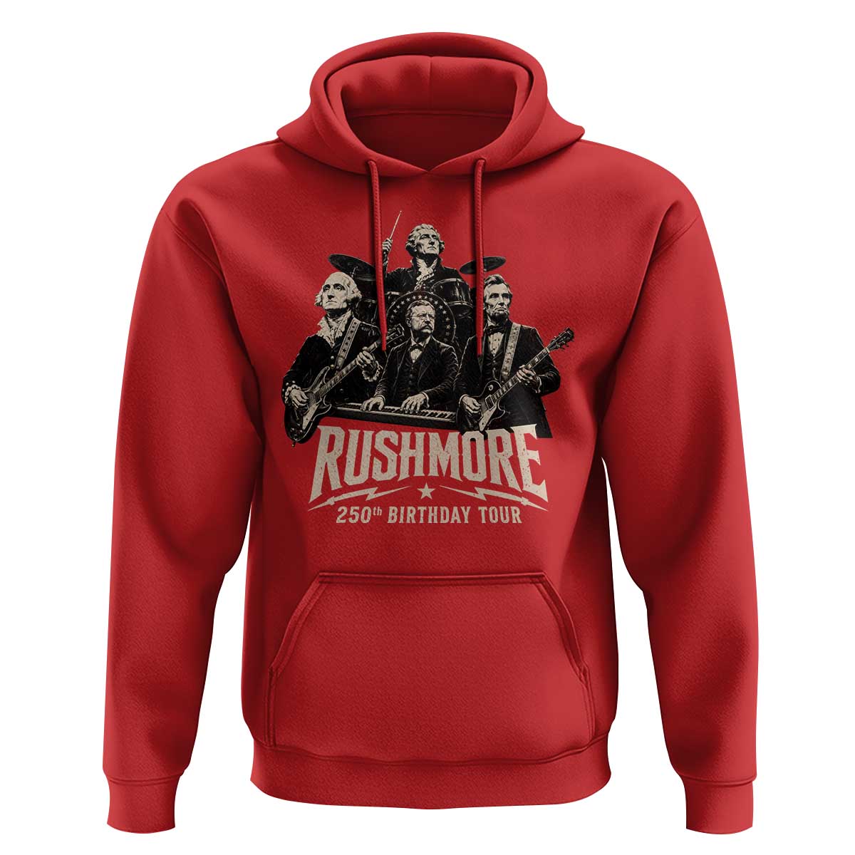 Rushmore 250th Birthday Tour Hoodie Funny Presidents Rockstar Music