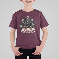 Rushmore 250th Birthday Tour T Shirt For Kid Funny Presidents Rockstar Music