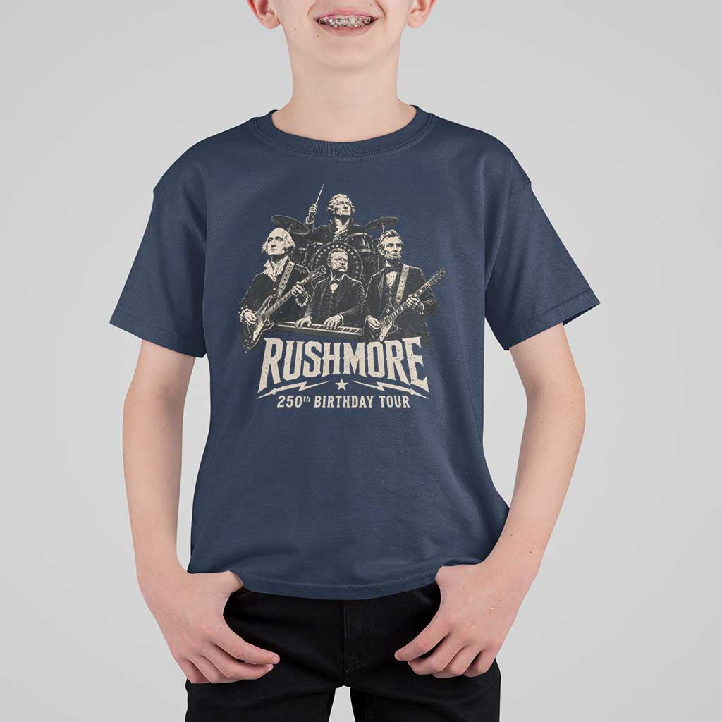 Rushmore 250th Birthday Tour T Shirt For Kid Funny Presidents Rockstar Music