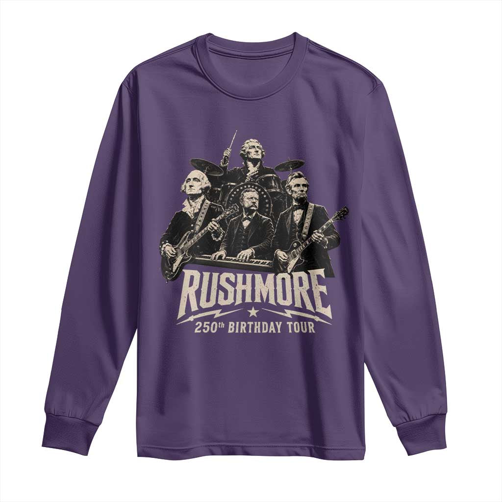 Rushmore 250th Birthday Tour Long Sleeve Shirt Funny Presidents Rockstar Music