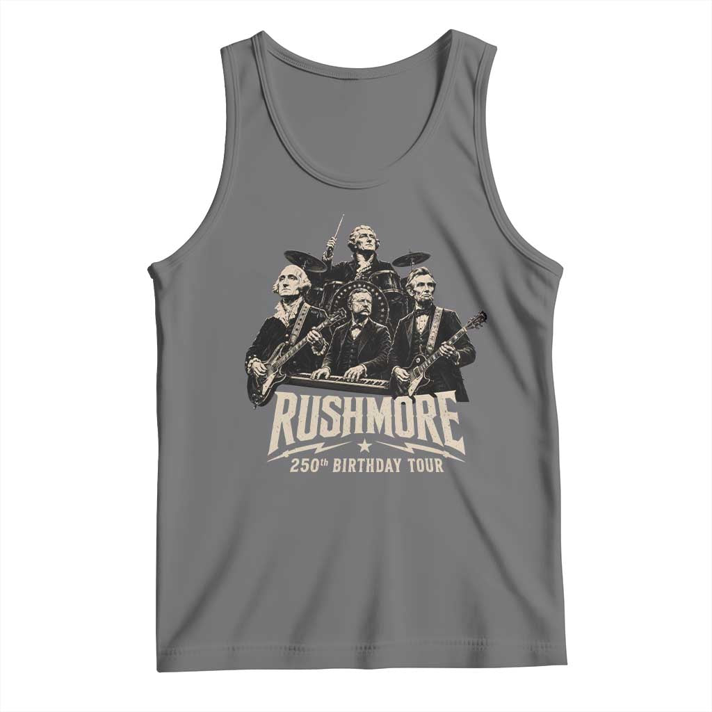 Rushmore 250th Birthday Tour Tank Top Funny Presidents Rockstar Music