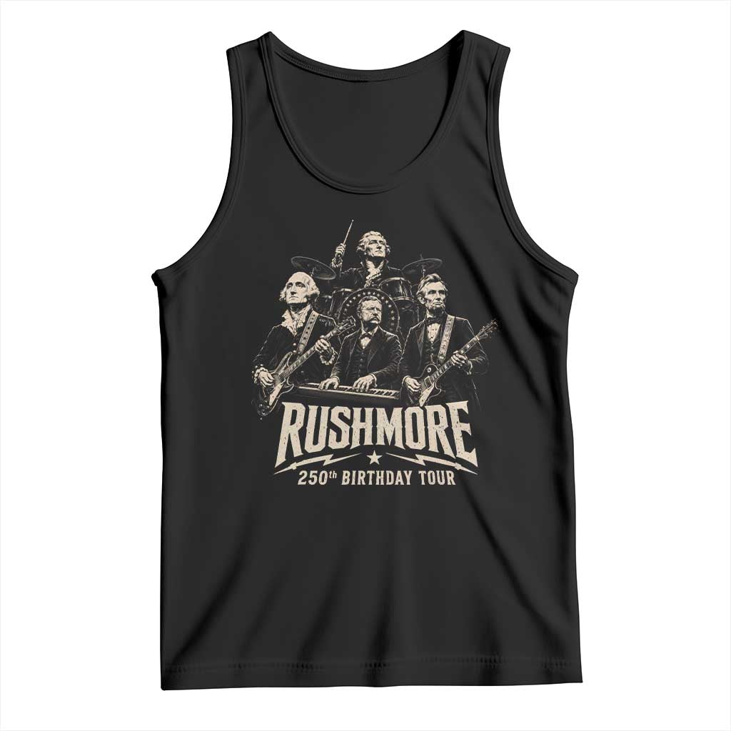 Rushmore 250th Birthday Tour Tank Top Funny Presidents Rockstar Music