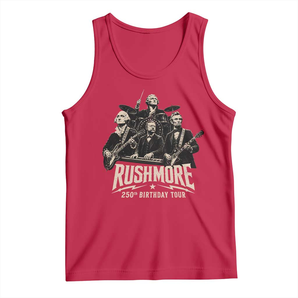 Rushmore 250th Birthday Tour Tank Top Funny Presidents Rockstar Music