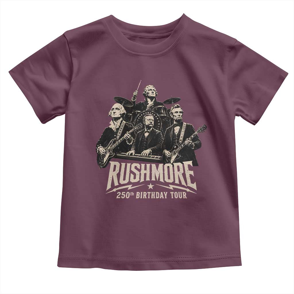 Rushmore 250th Birthday Tour Toddler T Shirt Funny Presidents Rockstar Music