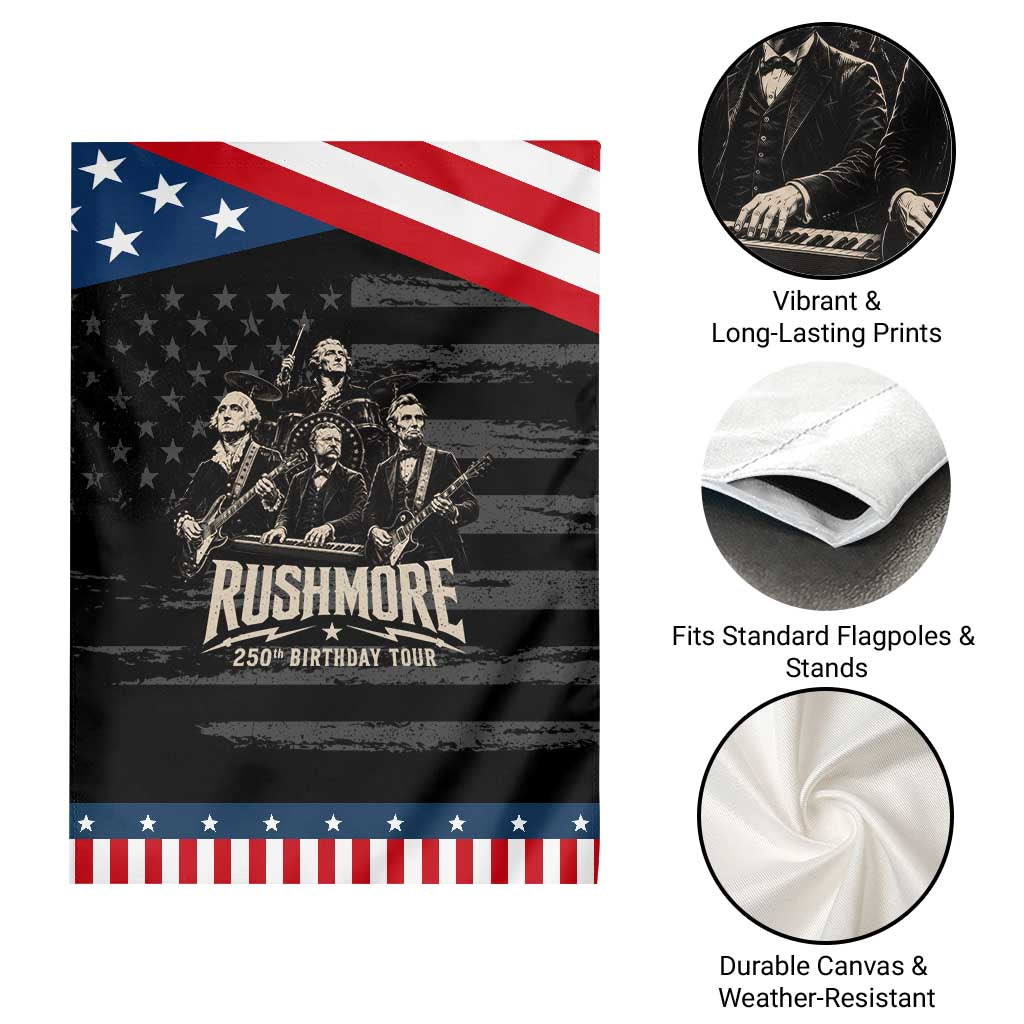 Rushmore 250th Birthday Tour Patriotic Garden Flag Funny Presidents Rockstar Music