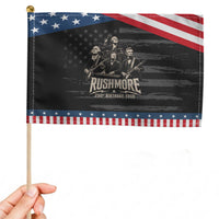 Rushmore 250th Birthday Tour Patriotic Handheld Flag Funny Presidents Rockstar Music