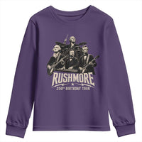 Rushmore 250th Birthday Tour Youth Sweatshirt Funny Presidents Rockstar Music