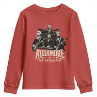 Rushmore 250th Birthday Tour Youth Sweatshirt Funny Presidents Rockstar Music