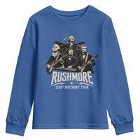 Rushmore 250th Birthday Tour Youth Sweatshirt Funny Presidents Rockstar Music