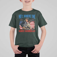 Hey Where The White Women At 4th of July Meme 70s Movie T Shirt For Kid