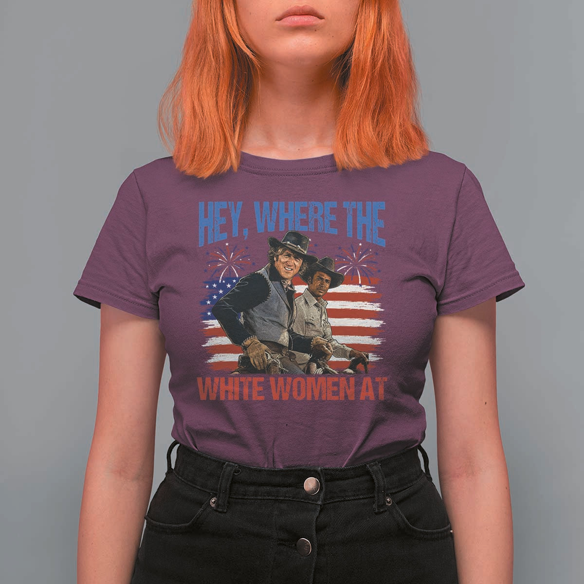 Hey Where The White Women At 4th of July Meme 70s Movie T Shirt For Women