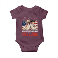 Biscuits Whores And Freedom Funny Western Cowboy 4th of July Baby Onesie
