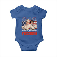 Biscuits Whores And Freedom Funny Western Cowboy 4th of July Baby Onesie