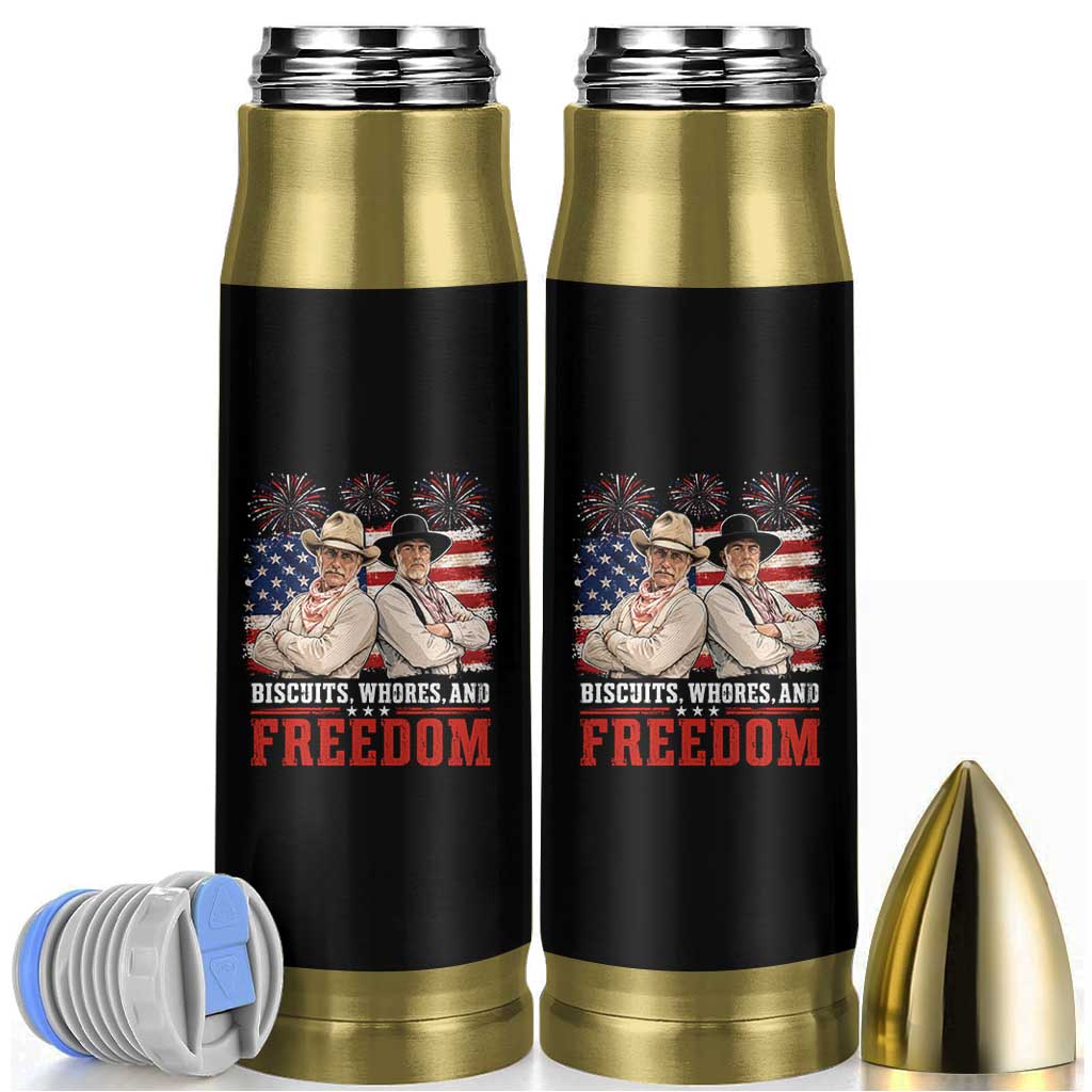 Biscuits Whores And Freedom Funny Western Cowboy 4th of July Bullet Tumbler