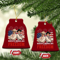 Biscuits Whores And Freedom Funny Western Cowboy 4th of July Ceramic Ornament