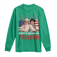 Biscuits Whores And Freedom Funny Western Cowboy 4th of July Long Sleeve Shirt