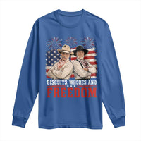 Biscuits Whores And Freedom Funny Western Cowboy 4th of July Long Sleeve Shirt