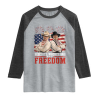 Biscuits Whores And Freedom Funny Western Cowboy 4th of July Raglan Shirt