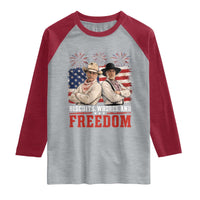 Biscuits Whores And Freedom Funny Western Cowboy 4th of July Raglan Shirt