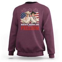 Biscuits Whores And Freedom Funny Western Cowboy 4th of July Sweatshirt