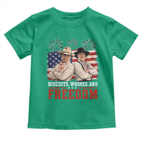 Biscuits Whores And Freedom Funny Western Cowboy 4th of July Toddler T Shirt
