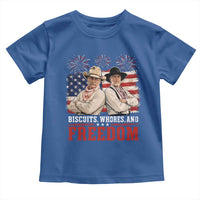 Biscuits Whores And Freedom Funny Western Cowboy 4th of July Toddler T Shirt