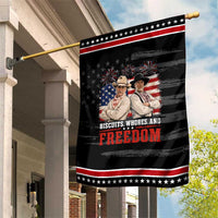 Biscuits Whores And Freedom Funny Western Cowboy 4th of July Patriotic Garden Flag