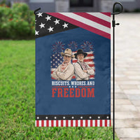 Biscuits Whores And Freedom Funny Western Cowboy 4th of July Patriotic Garden Flag