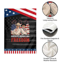 Biscuits Whores And Freedom Funny Western Cowboy 4th of July Patriotic Garden Flag