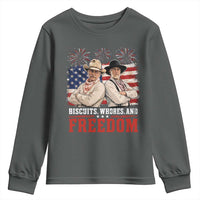 Biscuits Whores And Freedom Funny Western Cowboy 4th of July Youth Sweatshirt