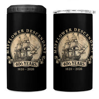 Mayflower Descendant 4 in 1 Can Cooler Tumbler 406 Years Pilgrim Fathers Thanksgiving History
