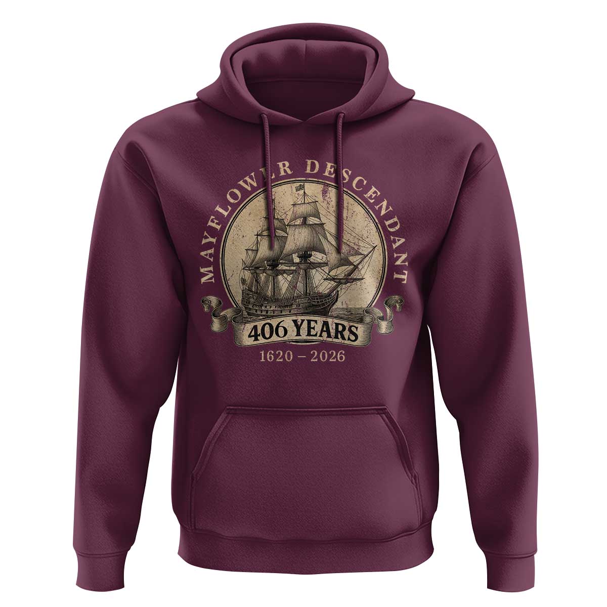Mayflower Descendant Hoodie 406 Years Pilgrim Fathers Thanksgiving History