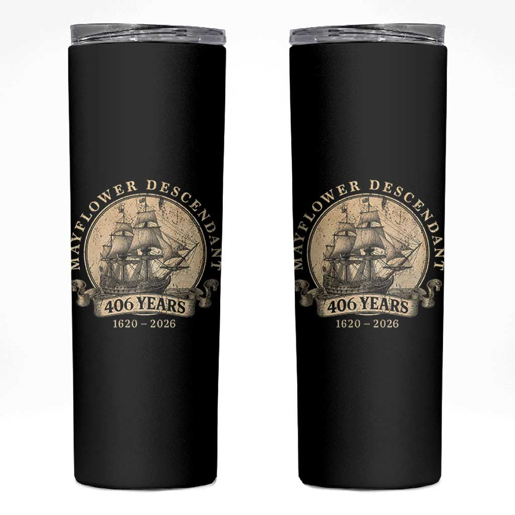 Mayflower Descendant Skinny Tumbler 406 Years Pilgrim Fathers Thanksgiving History