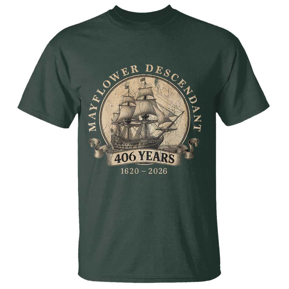 Mayflower Descendant T Shirt 406 Years Pilgrim Fathers Thanksgiving History