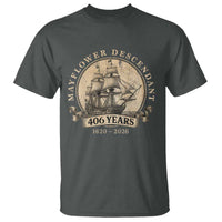 Mayflower Descendant T Shirt 406 Years Pilgrim Fathers Thanksgiving History